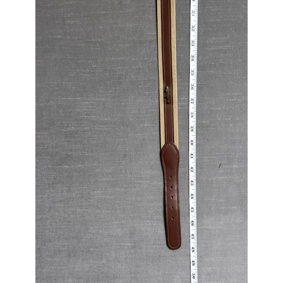 Zep Pro Belt Mens 42 Brown Cotton Canvas Leather Brass Fish Woven‎ USA - Picture 9 of 14